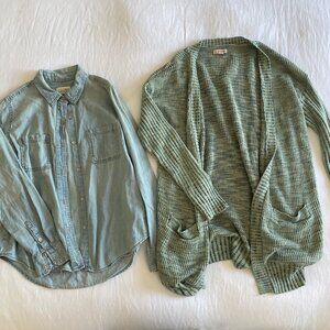 Coastal Cowgirl (seafoam green / light blue) Outerwear Bundle (sz M)